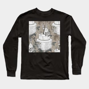 Wedding Cake Toile: Neutral Long Sleeve T-Shirt